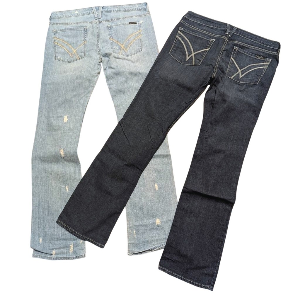 William Rast Jeans Womens 32 Sadie Slim Straight Designer Denim Wash 2 Pairs
